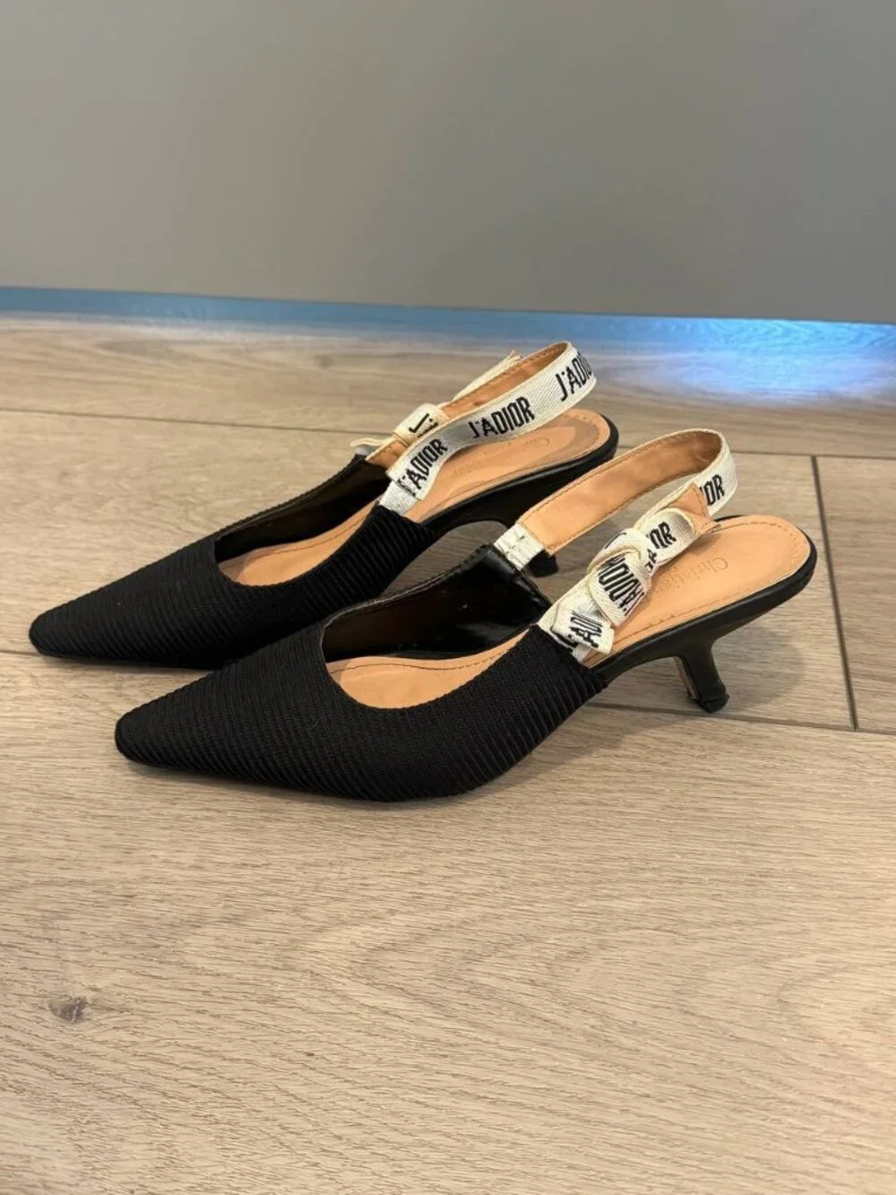 J'Adior Slingback Pump Black Technical Fabric